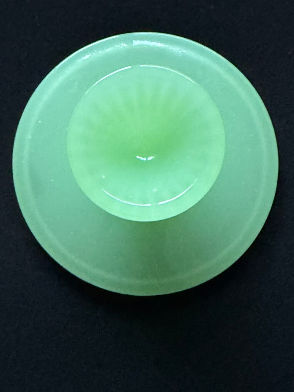 Vintage Miniature Jadeite Glass Cupcake Pedestal Stand – 4” Mini Cake Plate